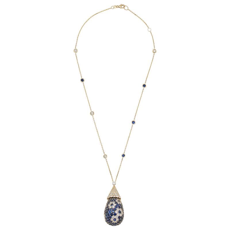 Van Cleef & Arpels Gold, Sapphire and Diamond Pendant Necklace