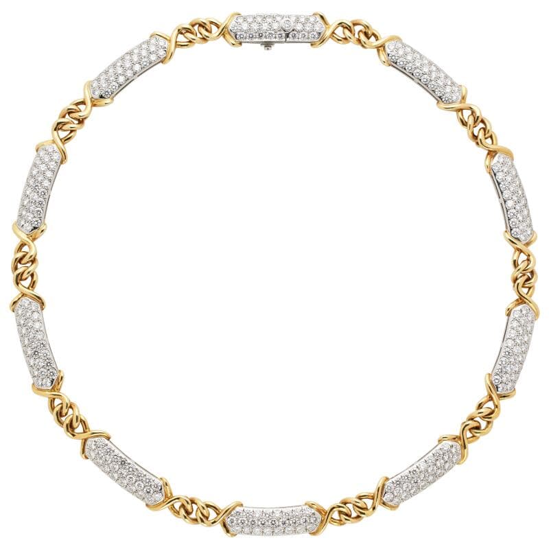 Tiffany & Co. Platinum, Gold and Diamond Sutton Necklace