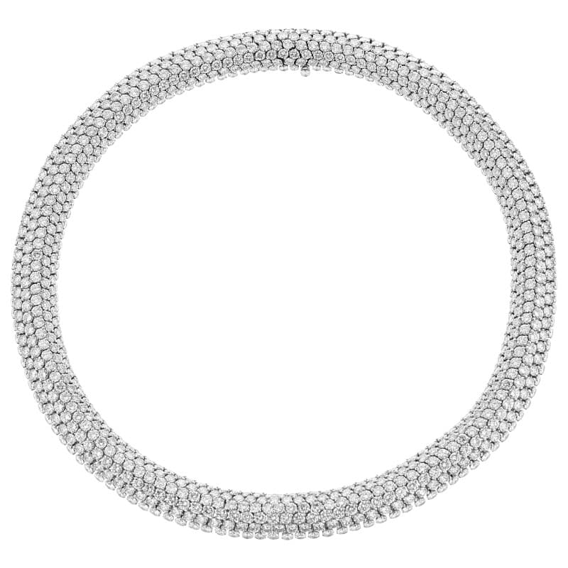 Cartier Platinum, White Gold and Diamond Collar Necklace