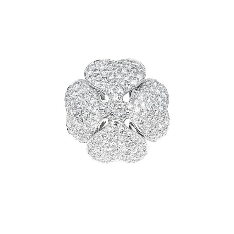Cartier White Gold and Diamond Anniversary Edition Clover Ring