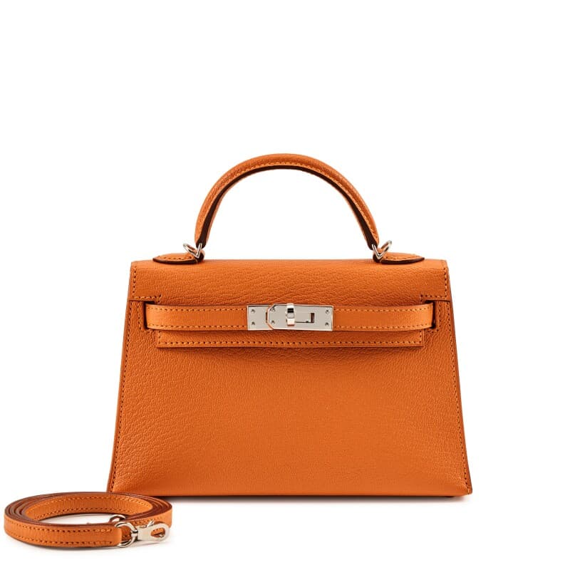 Hermès Apricot Chèvre Mysore Mini Kelly II 20 Palladium Hardware, 2018Estimate - 19,025 USD