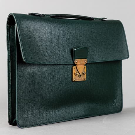 LOUIS VUITTON. Briefcase "Minuto" in green, Paris.