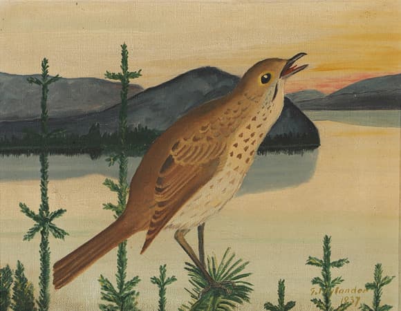 OIDENTIFIERAD KONSTNÄR. Landscape with bird, oil on canvas, signed Nylander.