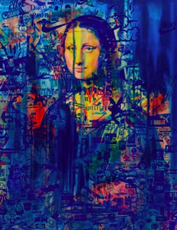 Homage Mona Lisa Street Art Dada.