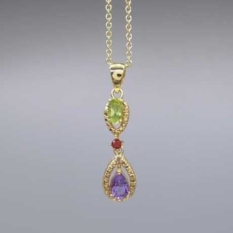 AMETHYST, GARNET &amp; PERIDOT necklace.