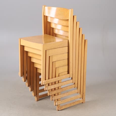 SVEN MARKELIUS. A set of 6 “Orchestral Chair”, late 20th century, stackable.