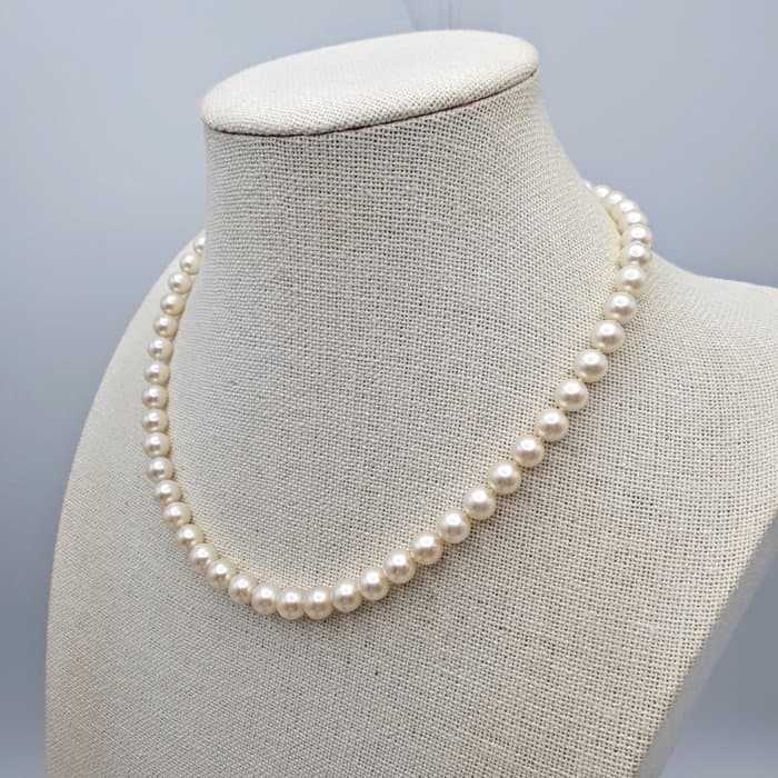 Necklace Silver - Akoya 7mm 17in