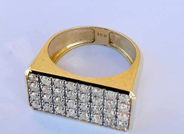 Statement ring - 14 kt. Yellow gold - 1.60ct. tw. Diamond (Natural) - Solid Gold Diamond Ring