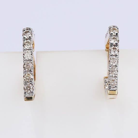 Stud earrings - 14 kt. Yellow gold - 1.55ct. tw. Diamond (Natural) - Gold Diamond Earrings
