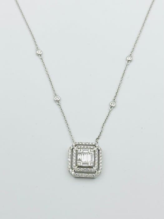 Necklace - 18 kt. White gold - 1.16ct. tw. Diamond (Natural) - Diamond
