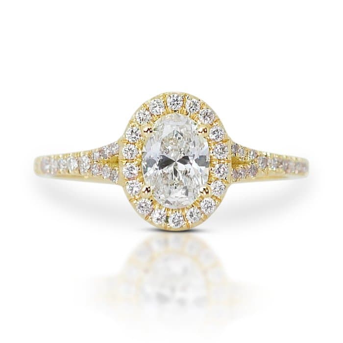Ring - 18 kt. Yellow gold - 1.04 tw. Diamond (Natural) - Diamond