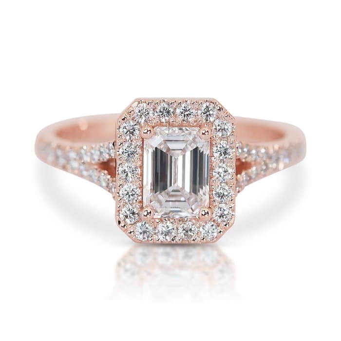Ring - 14 kt. Rose gold - 1.29ct. tw. Diamond (Natural) - Diamond