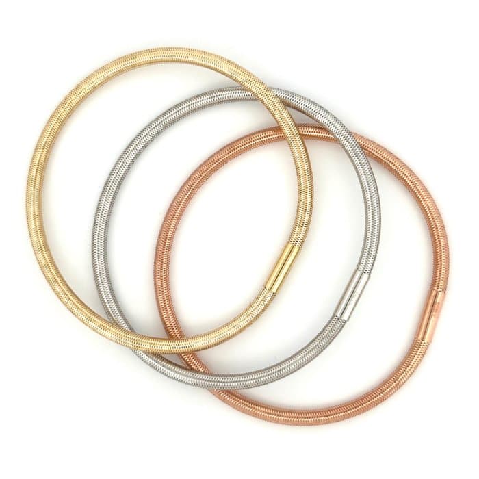 Handmade - 3 piece jewellery set - 4.9 g - 18 kt. Rose gold, White gold, Yellow gold