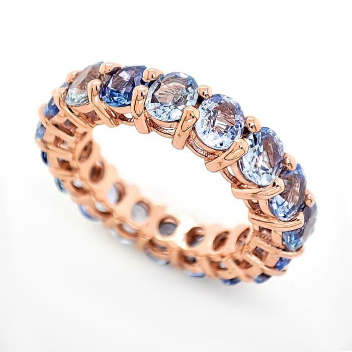 Ring - 14 kt. Rose gold - 8.00ct. tw. Sapphire - IGI Certificate