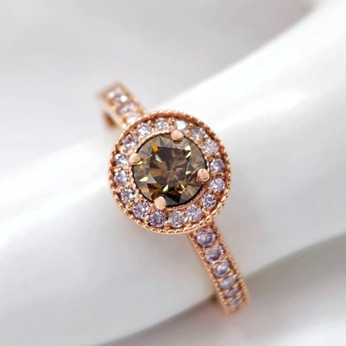 Ring - 14 kt. Rose gold Diamond (Natural) - Diamond