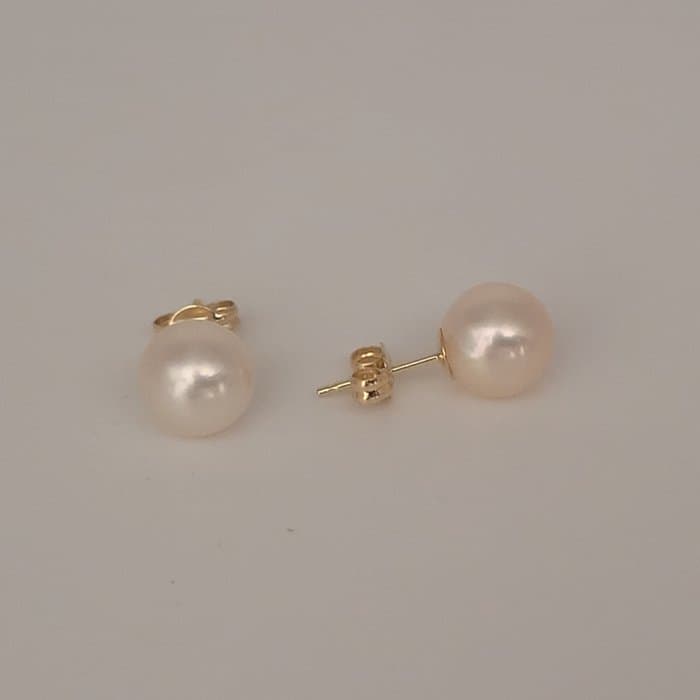 Earrings - 18 kt. Yellow gold Pearl - Akoya 8-8.5 mm