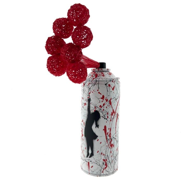WhyCreationz (XX-XXI) - Banksy Girl with Flying Balloons (red)