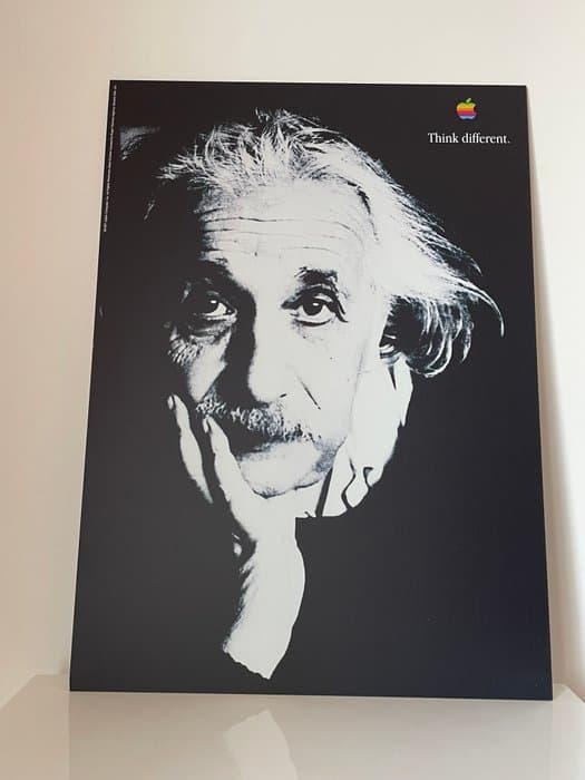 Apple - Think Different - Einstein - Advertising sign - Vintage Apple advertising - Aluminium