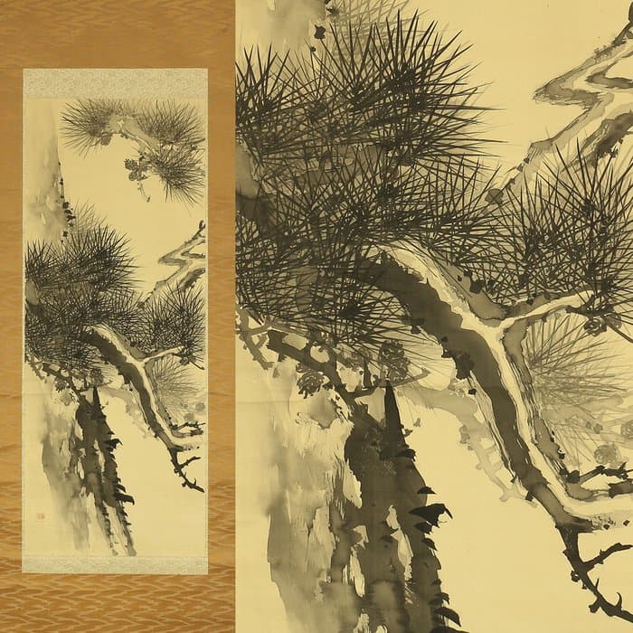 Old Pine Tree - with seal 'Baisen' 梅僊 - Japan (No Reserve Price)