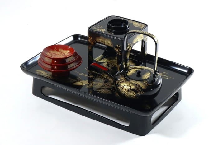 Wajima Lacquerware 輪島塗 Otoso お屠蘇 Maki-e Sake Serving Set - Ewer - Lacquer - (No Reserve Price)