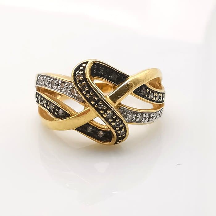 Ring - 18 kt. Yellow gold - 0.38ct. tw. Diamond (Natural)