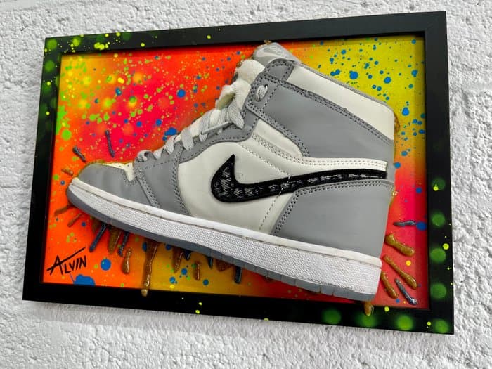 Alvin Silvrants (1979) - DIOR Nike Air Jordan I 3D sneaker art in frame