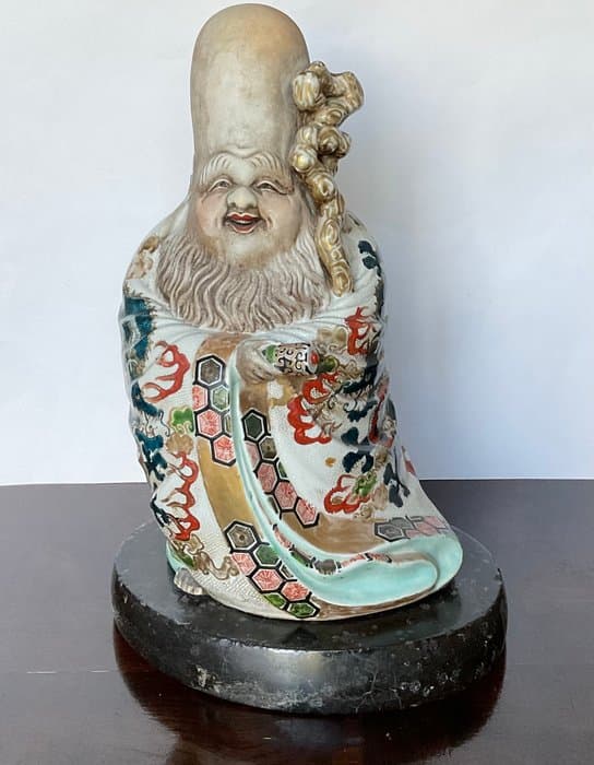 God of Good Fortune Fukurokuju 福禄寿 - ca 1900 (Late Meiji) - Sculpture Porcelain - Japan (No Reserve Price)