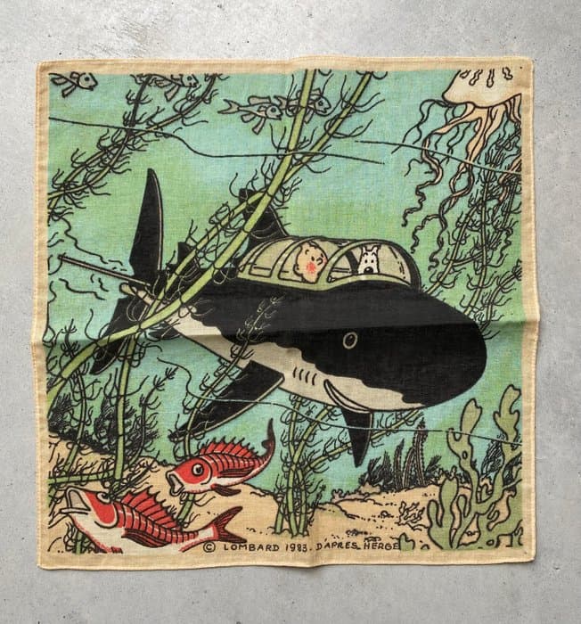 Document - Hergé - Mouchoir Tintin - Le Trésor de Rackham le Rouge - 1983