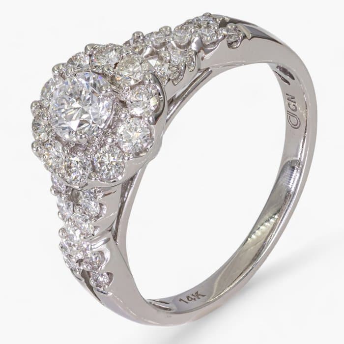 Ring - 14 kt. White gold Diamond (Natural) - Diamond