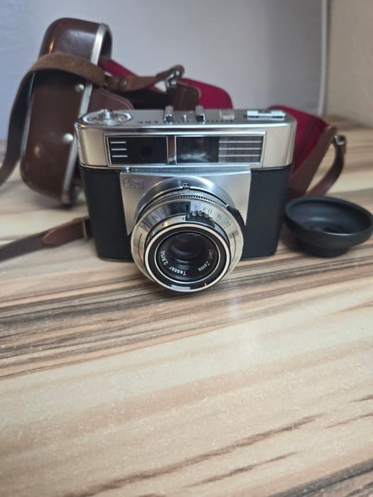 Zeiss Ikon Contessa LKE (10.0638) mit Carl Zeiss Tessar 2.8/50mm + Sonnenblende + Bereitschaftstasche | Appareil photo argentique