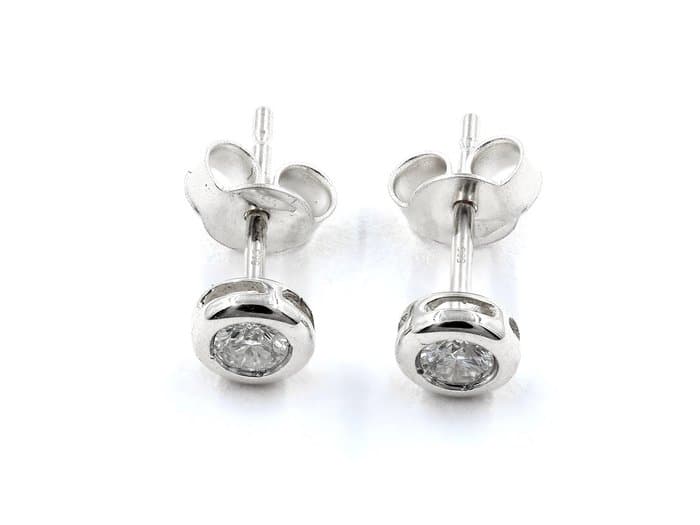 Earrings - 14 kt. White gold - 0.47ct. tw. Diamond (Natural)