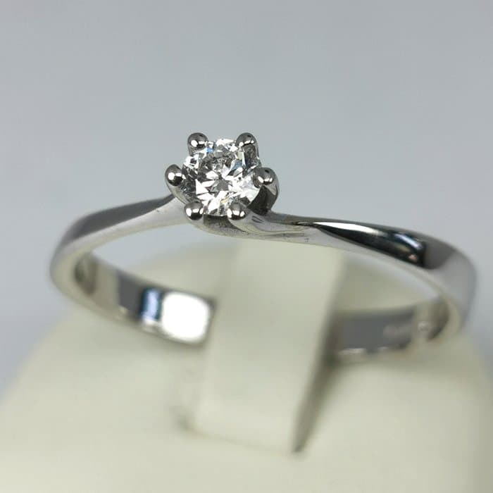 Eternity ring - 18 kt. White gold - 0.15ct. tw. Diamond (Natural) - Diamond Solitaire 0,15cts