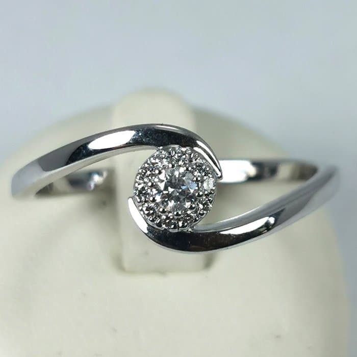 Eternity ring - 18 kt. White gold - 0.10ct. tw. Diamond (Natural) - Diamond - Diamonds ring 0,10cts
