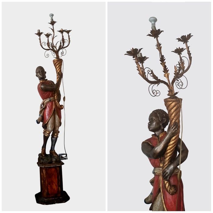 Candelabra floor lamp - Wood - 192 cm - "Moor" - 1920 Ca