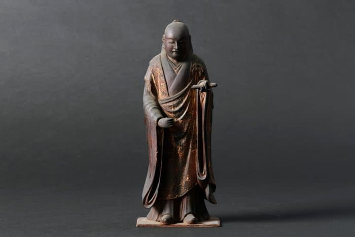 Statue of Saint Nichiren 日蓮聖人立像 - Sculpture Wood - Japan - Edo Period (1600-1868)