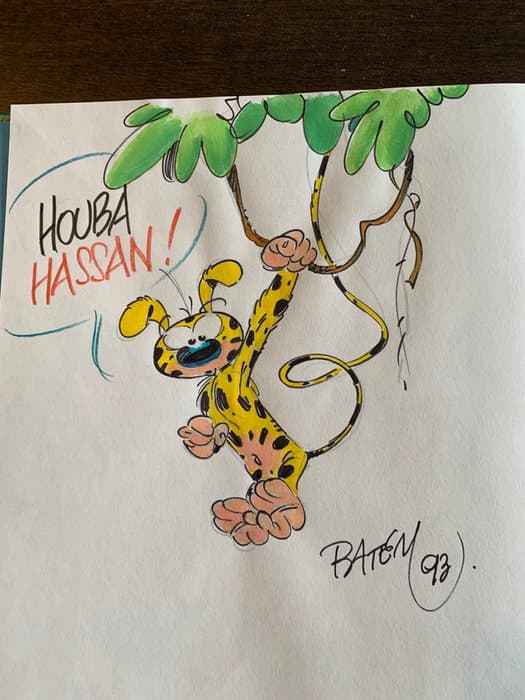 Marsupilami T8 - Le Temple de Biavista + dédicace + mise en couleurs - C - 1 Album - First edition - 1993
