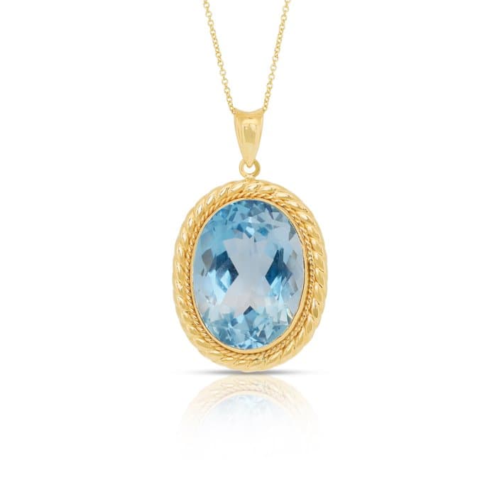 Necklace with pendant - 18 kt. Yellow gold - 38.59ct. tw. Topaz - Captivating Necklace
