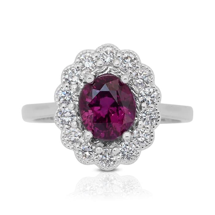 Ring - 18 kt. White gold - 3.18ct. tw. Sapphire - Diamond - Stunning Ring