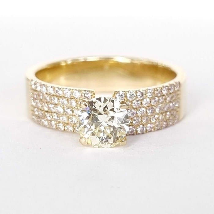 Engagement ring - 14 kt. Yellow gold - 1.15ct. tw. Diamond (Natural)