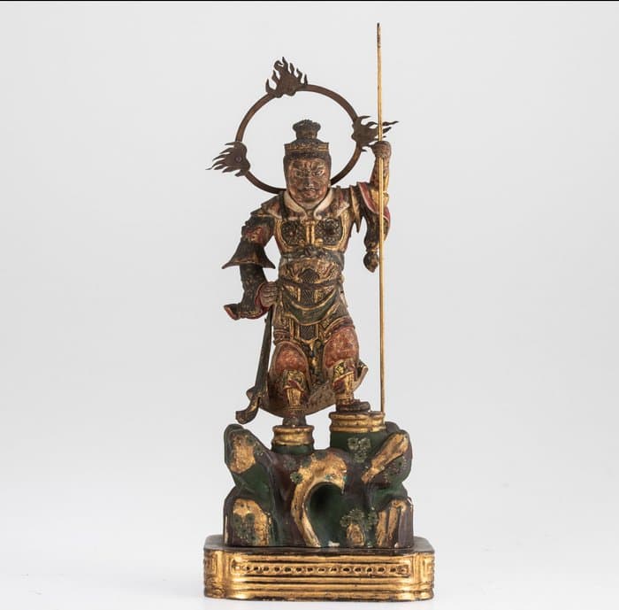 Zōchōten 增長天 - Guardián de los cuatro reyes del cielo - Meiji - Sculpture Wood - Japan - Meiji period (1868-1912)
