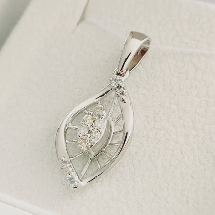 Pendant - 14 kt. White gold - 0.12ct. tw. Diamond (Natural) - Diamond