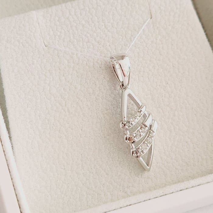 Pendant - 14 kt. White gold - 0.12ct. tw. Diamond (Natural) - Diamond