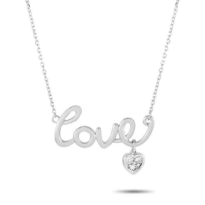 Necklace - 14 kt. White gold - 0.10ct. tw. Diamond (Natural)