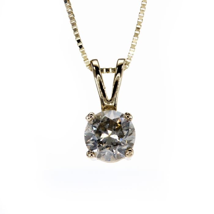 Necklace with pendant - 14 kt. Yellow gold - 0.71ct. tw. Diamond (Natural coloured)