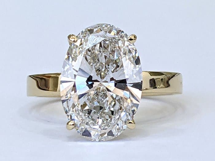 Engagement ring - 14 kt. Yellow gold - 5.00ct. tw. Diamond (Lab-grown) - F VS1 IGI