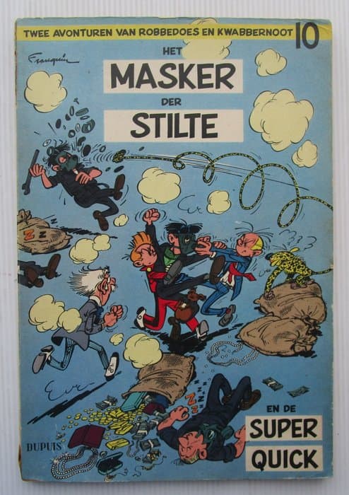 Robbedoes en Kwabbernoot 10 - Het masker der stilte - 1 Album - First edition - 1958
