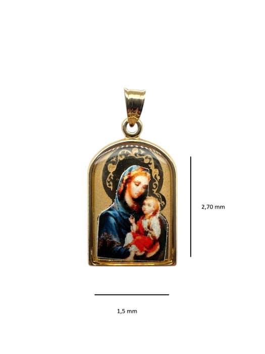 Necklace - 14 kt. Yellow gold - Virgin Mary Depicted Gold