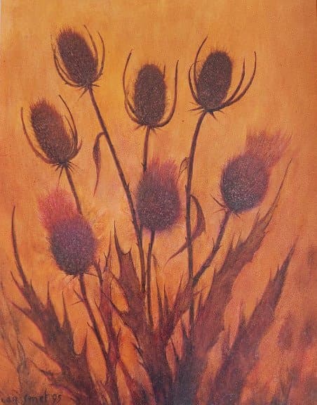 Florent Smet (1914-2001) - Distels bij avondgloed