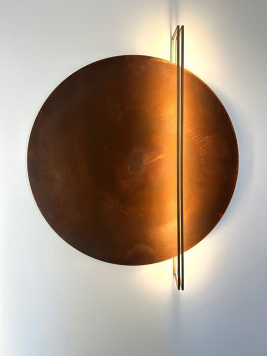 ICONE - Marco Pagnoncelli - Wandleuchte - Essenza - NUOVA Discokugel aus Rost und gebürstetem Bronze, Ø70 cm.