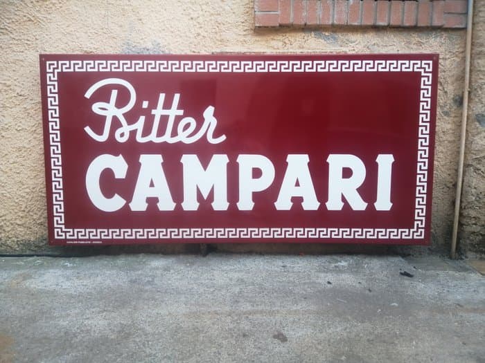 Cavalieri pubblicità Vicenza - Bitter Campari - Enamel sign - Iron